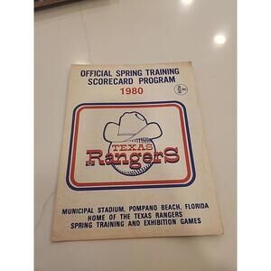 1980 Texas Rangers Spring Training Program Scorecard